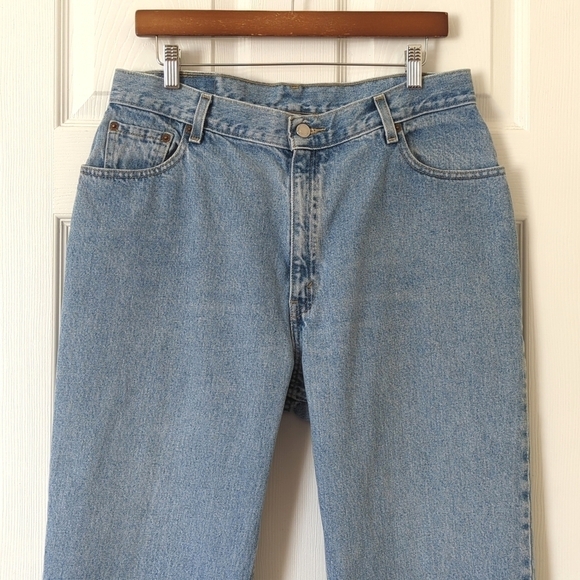 Levi's Y2K Vintage 550 Medium Wash Relaxed Fit Tapered Leg Denim Jeans 16 Mis M - Picture 2 of 15